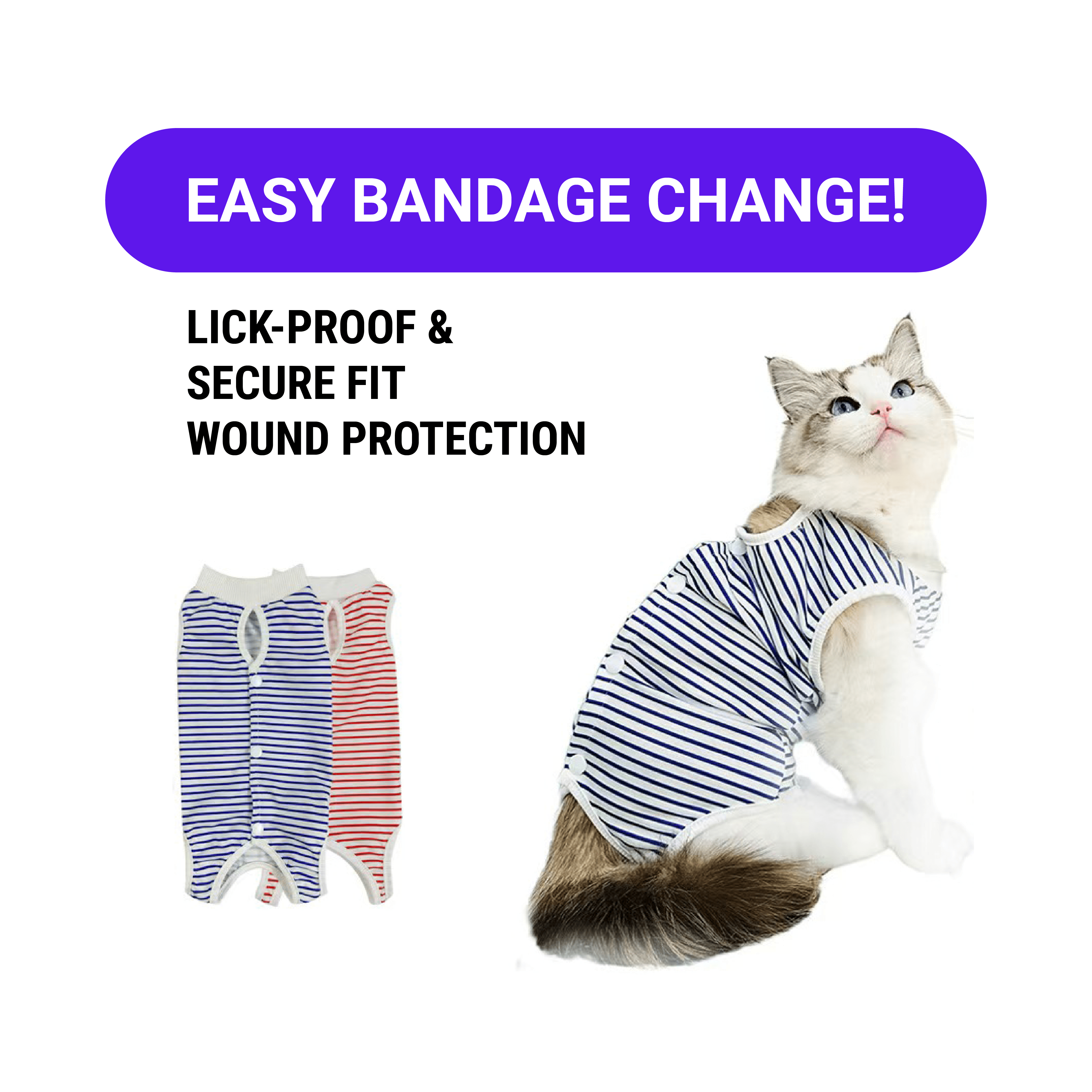 Post-Surgery Recovery Shirt, Stripes - Image 8